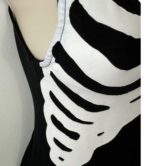 Iron Fist Black & White Bone In Skeleton Print Bodysuit - Picture 6 of 8